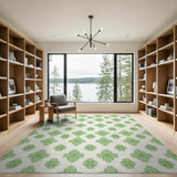 Green Clover Geometric Pattern Area Rug