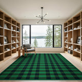Classic Green Black Plaid Area Rug
