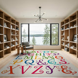 Whimsical Multi-Color ABC Alphabet Kids Rug