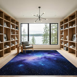 Cosmic Nebula Blue Area Rug