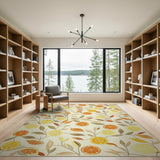 Vibrant Lemon Orange Citrus Fruit Area Rug