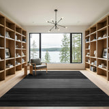 Black and White Black White Distressed Striped Area Rug