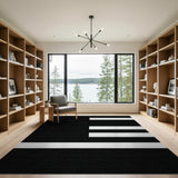 Bold Geometric Modern Bold Black White Geometric Stripe Rug