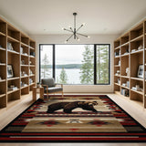Grizzly Bear Southwestern Area Rug