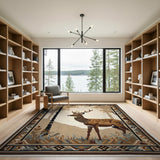 Majestic Deer in Autumn Forest Rug