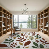 Autumn Leaves Multi-Color Botanical Area Rug