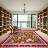 Whimsical Gingerbread Houses Kids Area Rug