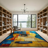 Abstract Geometric Guitar Area Rug