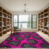 Vibrant Pink Organic Shape Pattern Area Rug