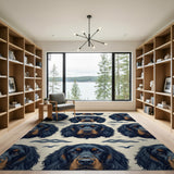 Coastal Black Setter Dog Waves Rug