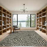 Black White Geometric Zebra Area Rug
