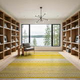 Yellow Yellow Heritage Tribal Geometric Area Rug