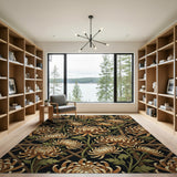 Golden Chrysanthemum Trellis Area Rug