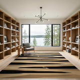 Beige Black Layered Horizon Area Rug