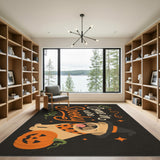 Spooky Pug Halloween Area Rug