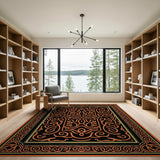 Intricate Orange Persian Area Rug