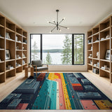 Vibrant Aerial Urban Traffic Area Rug