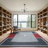 Baseball Center Geometric Area Rug