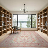 Blush Floral Blush Pink Floral Persian Area Rug