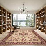 Purple Floral Vintage Medallion Rug