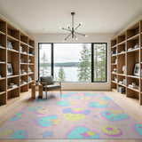 Kawaii Pastel Hearts Stars Area Rug