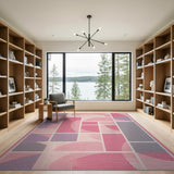 Pink Geometric Modern Area Rug