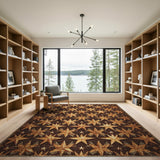 Embossed Gold Star Distressed Area Rug