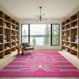 Vibrant Pink Zebra Tribal Area Rug