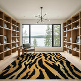 Tiger Stripe Black Orange Area Rug