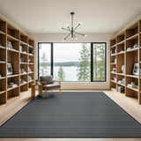 Geometric Modern Bold Geometric Grid Black White Area Rug