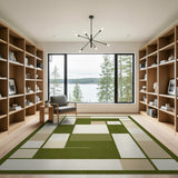 Modern Geometric Green Beige Area Rug