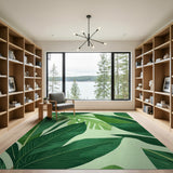 Lush Green Monstera Banana Leaf Area Rug