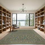 Green Floral Vintage Green Floral Vintage Area Rug