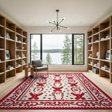 Whimsical Gingerbread Men Red Area Rug