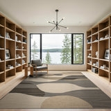 Grey Modern Abstract Grey Geometric Area Rug