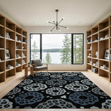 Grey Abstract Bubble Area Rug