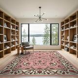 Traditional Persian Blush Pink Floral Persian Area Rug
