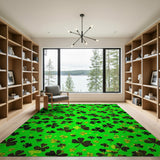 Neon Green Shamrock Area Rug