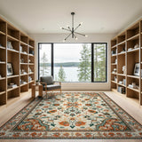 Cream Traditional Persian Floral Area Rug