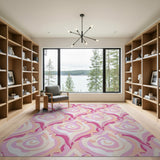 Swirling Pink Abstract Area Rug
