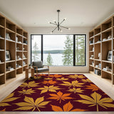 Autumn Maple Leaf Pattern Area Rug
