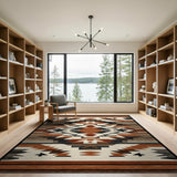 Southwestern Geometric Area Rug Rust Brown Tan