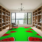 Pixelated Watermelon Slices Area Rug