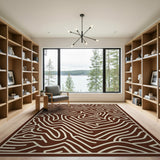 Brown Tan Maze Labyrinth Area Rug