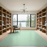 Mint Green Gold Contour Wave Area Rug