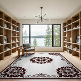 Ornate Maroon Persian Floral Rug