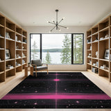 Neon Cosmic Grid Pink Area Rug