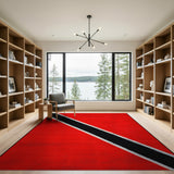 Bold Red Black Diagonal Stripe Area Rug