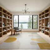 Modern Abstract Yellow Geometric Area Rug