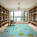 Playful ABC Pandas Letters Kids Cartoon Rug